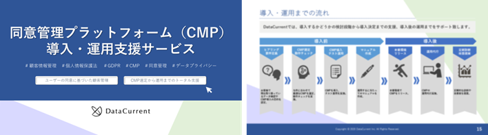同意管理プラットフォーム（CMP）導入・運用支援サービス　資料イメージ