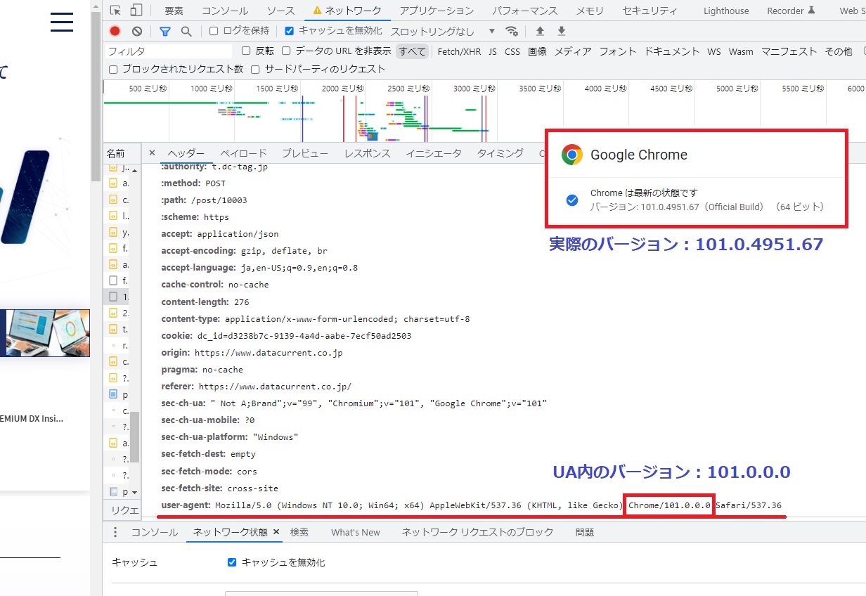 Chrome 101 のブラウザ